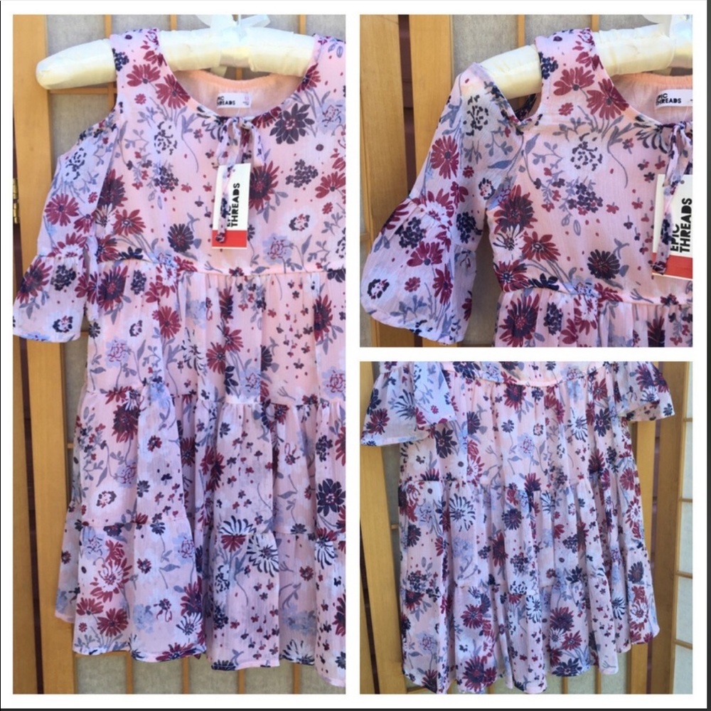 NWT Epic Threads Girls Cold Shoulder Dress SZ 6X